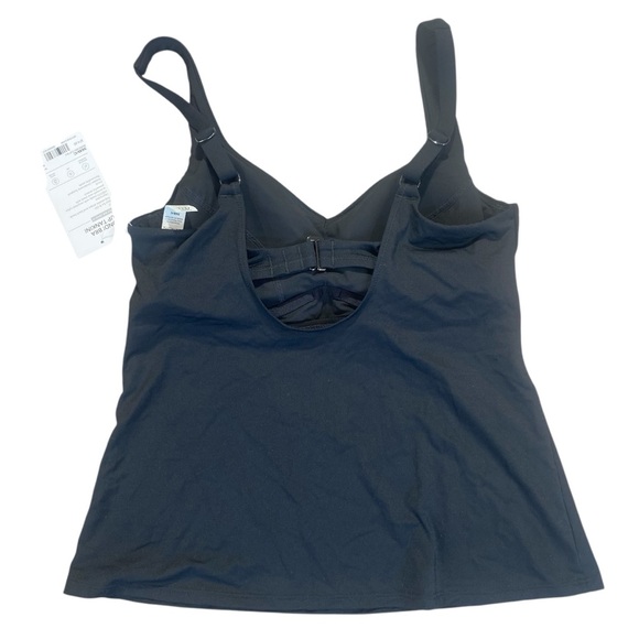 Athleta Black Ruched Tankini Swim Top Size 36 B/C NWT - Picture 3 of 11